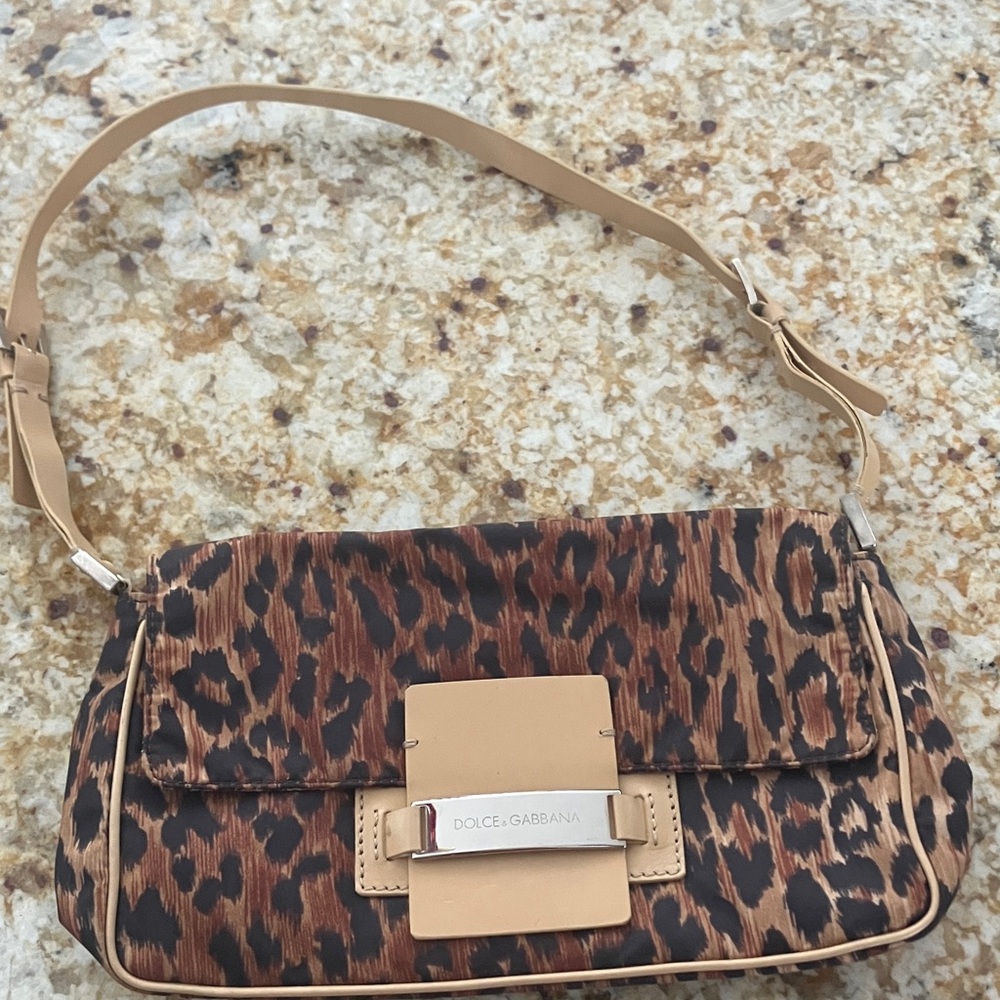 Dolce & Gabbana Tan Leopard Shoulder Bag